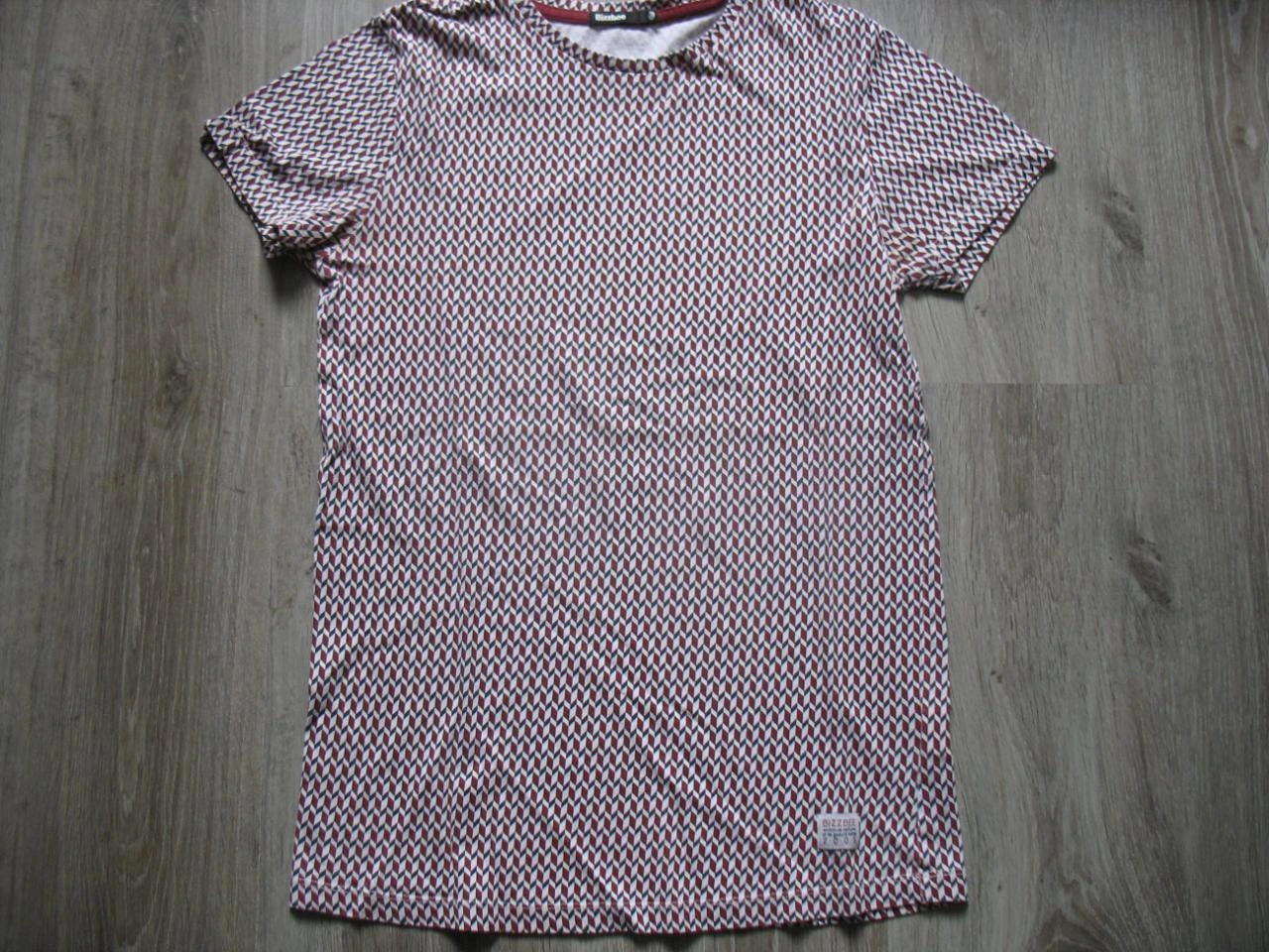 TEE SHIRT MC BLANC A MOTIFS BORDEAUX - BIZZBEE - TAILLE XS - n°10